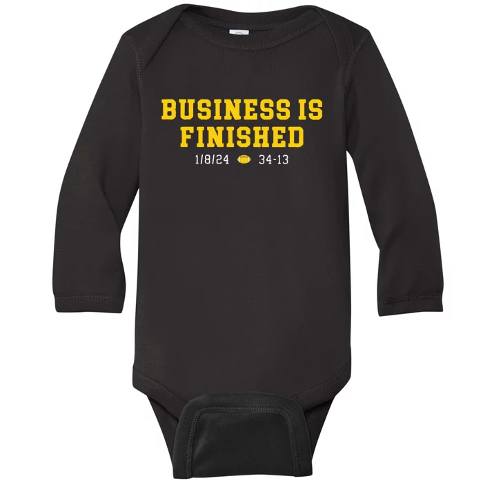 Business Is Finished Michigan Baby Long Sleeve Bodysuit