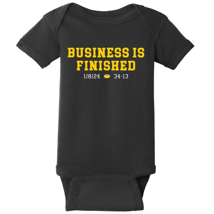 Business Is Finished Michigan Baby Bodysuit