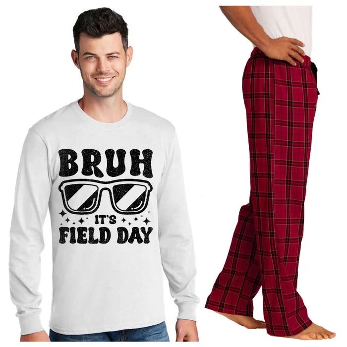 Bruh Its Field Day Teacher Happy Field Day Long Sleeve Pajama Set