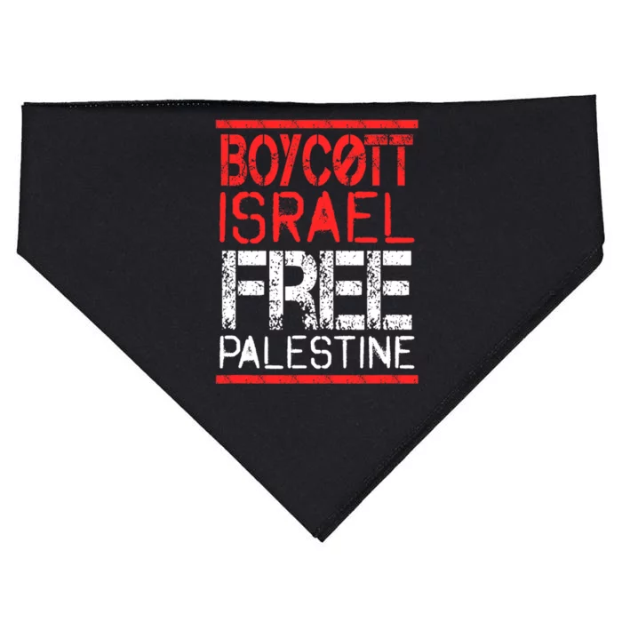 Boycott Israel Free Palestine | Gaza War Awareness Quote USA-Made Doggie Bandana