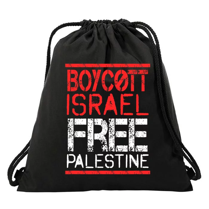 Boycott Israel Free Palestine | Gaza War Awareness Quote Drawstring Bag