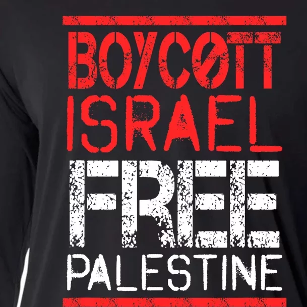 Boycott Israel Free Palestine | Gaza War Awareness Quote Cooling Performance Long Sleeve Crew