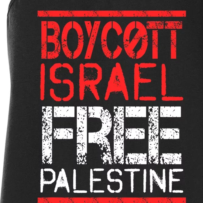 Boycott Israel Free Palestine | Gaza War Awareness Quote Women's Racerback Tank