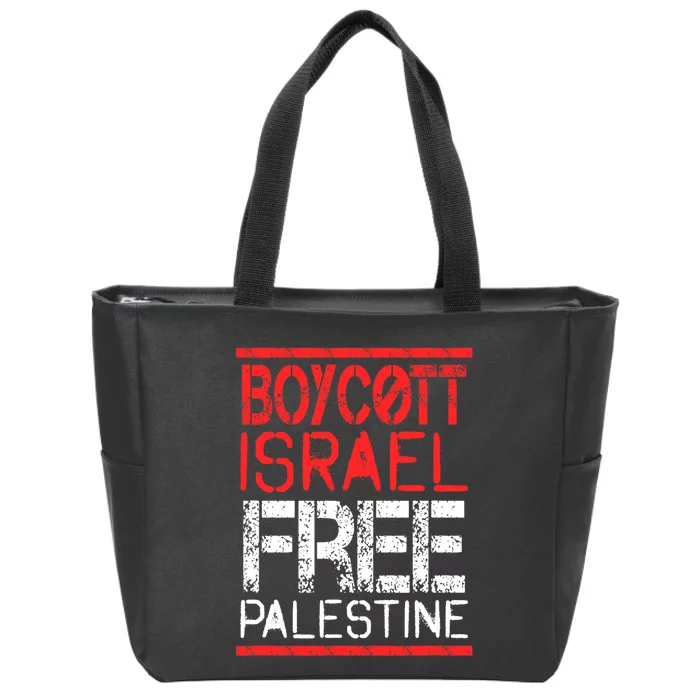 Boycott Israel Free Palestine | Gaza War Awareness Quote Zip Tote Bag