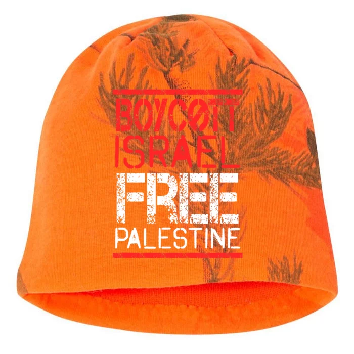 Boycott Israel Free Palestine | Gaza War Awareness Quote Kati - Camo Knit Beanie