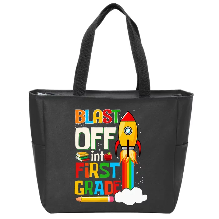 Blast Into First Grade Back To School 1st Grade Zip Tote Bag