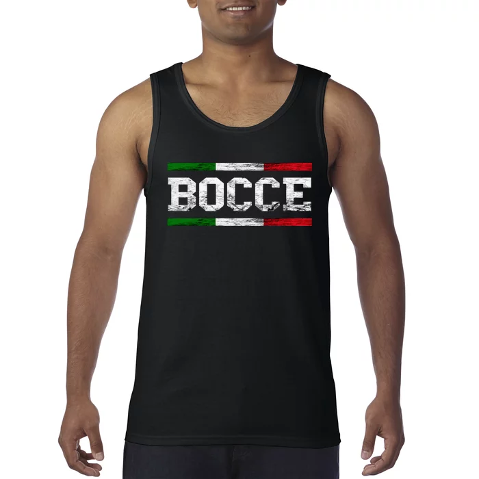 Bocce Italy Flag Pallino Petanque Italian Pride Boccia Team Tank Top