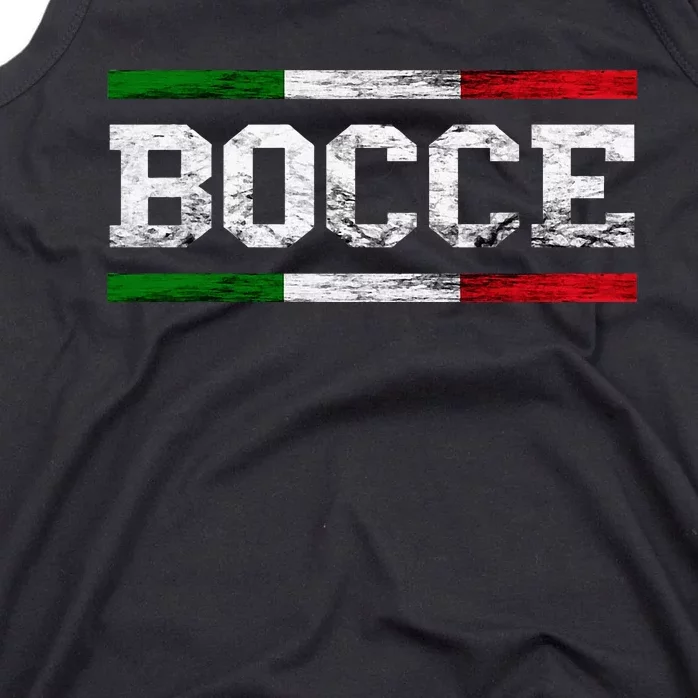 Bocce Italy Flag Pallino Petanque Italian Pride Boccia Team Tank Top