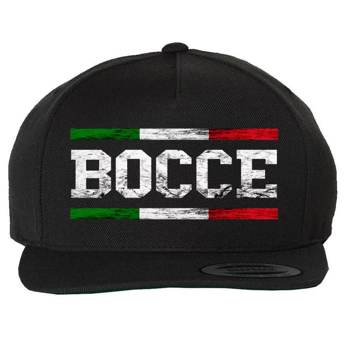 Bocce Italy Flag Pallino Petanque Italian Pride Boccia Team Wool Snapback Cap