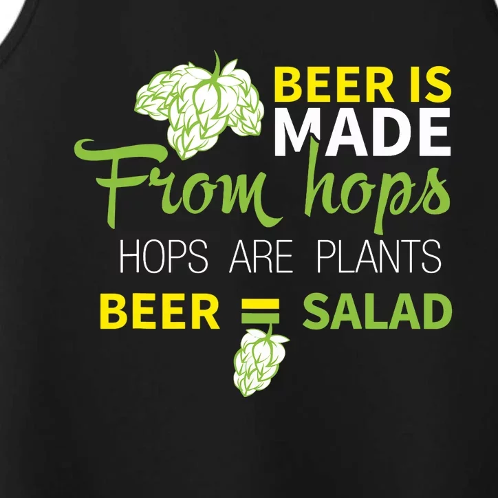 Beer Is From Hops Beer Equals Salad Alcoholic Party Performance Tank