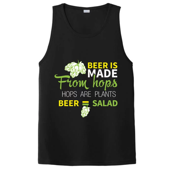 Beer Is From Hops Beer Equals Salad Alcoholic Party Performance Tank