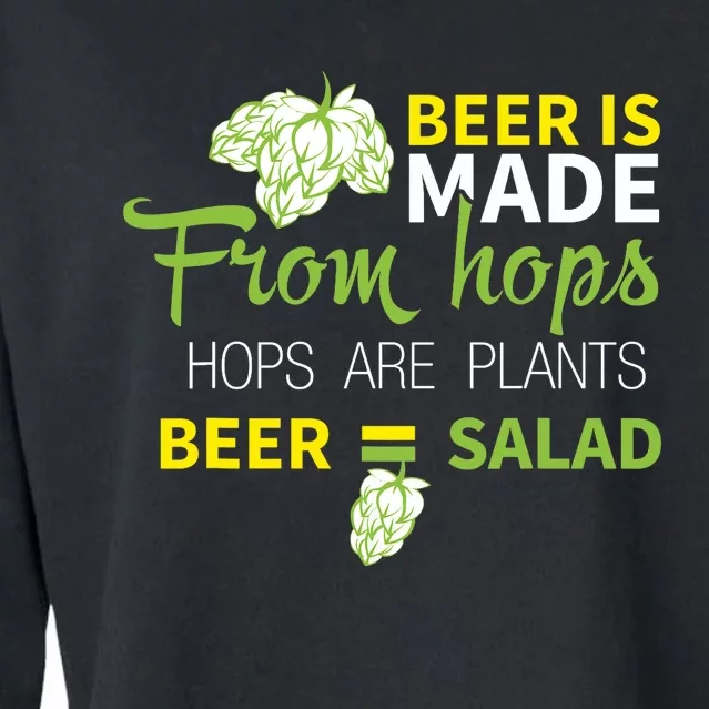 Beer Is From Hops Beer Equals Salad Alcoholic Party Cropped Pullover Crew