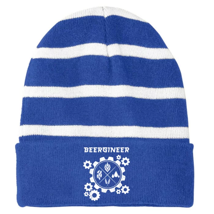 Beergineer I Funny Beer Brewer Cute Gift Striped Beanie with Solid Band