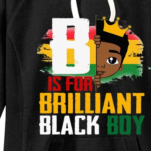 B Is For Brilliant Black BLM Pride Afro African Women's Fleece Hoodie