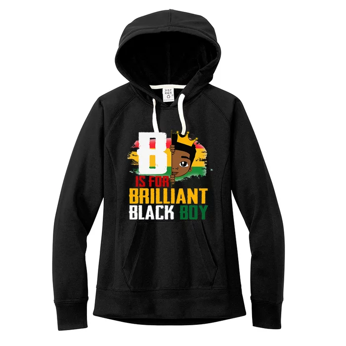 B Is For Brilliant Black BLM Pride Afro African Women's Fleece Hoodie