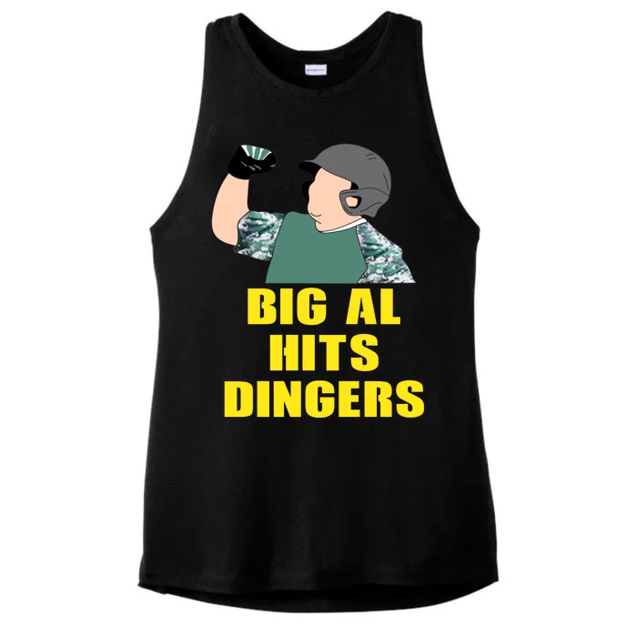 Big Al Hits Dingers Ladies Tri-Blend Wicking Tank