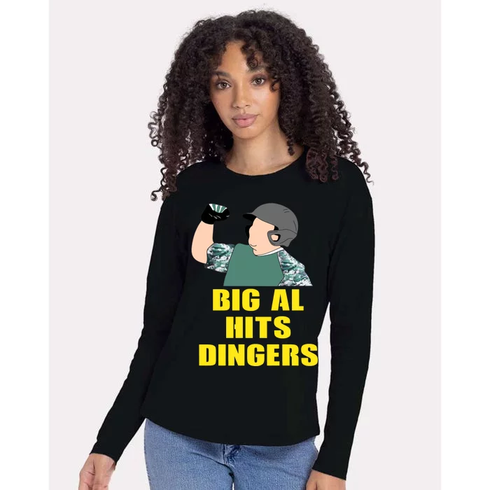 Big Al Hits Dingers Womens Cotton Relaxed Long Sleeve T-Shirt