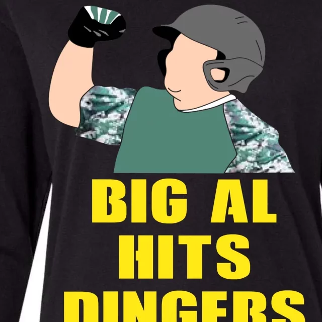 Big Al Hits Dingers Womens Cotton Relaxed Long Sleeve T-Shirt