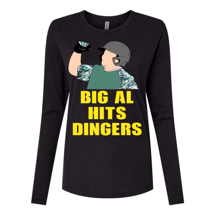 Big Al Hits Dingers Womens Cotton Relaxed Long Sleeve T-Shirt