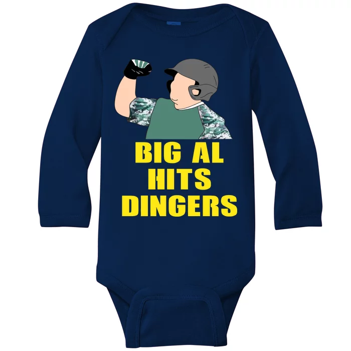 Big Al Hits Dingers Baby Long Sleeve Bodysuit