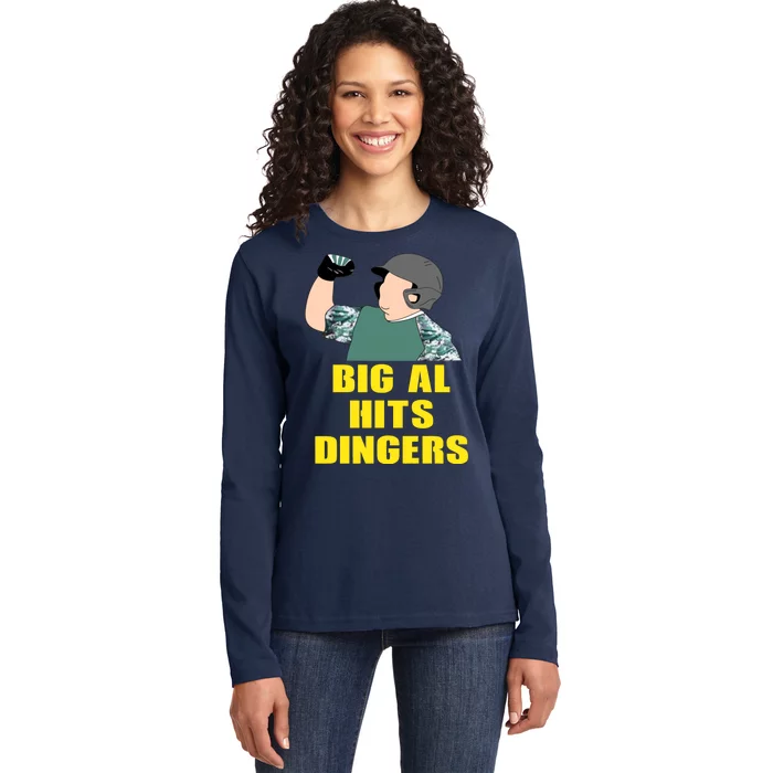 Big Al Hits Dingers Ladies Long Sleeve Shirt