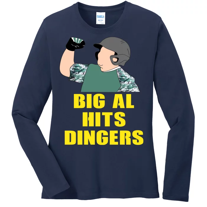 Big Al Hits Dingers Ladies Long Sleeve Shirt