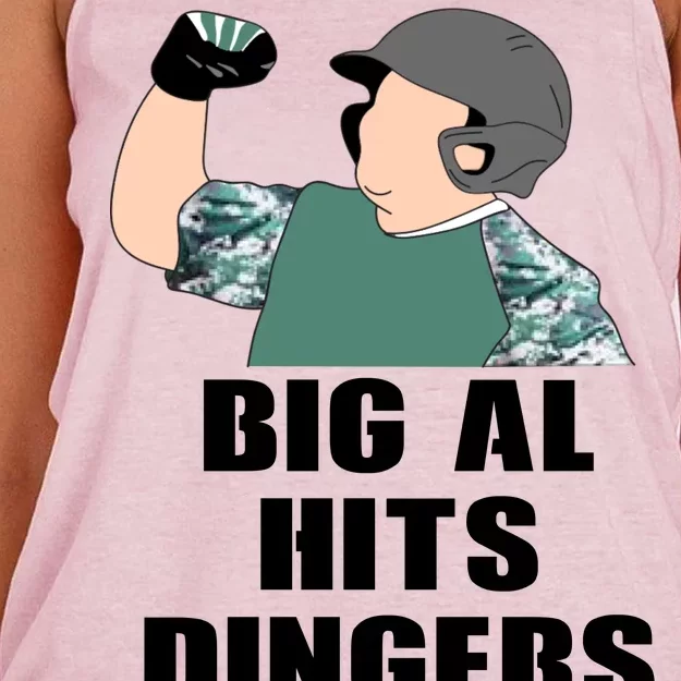 Big Al Hits Dingers Women's Knotted Racerback Tank