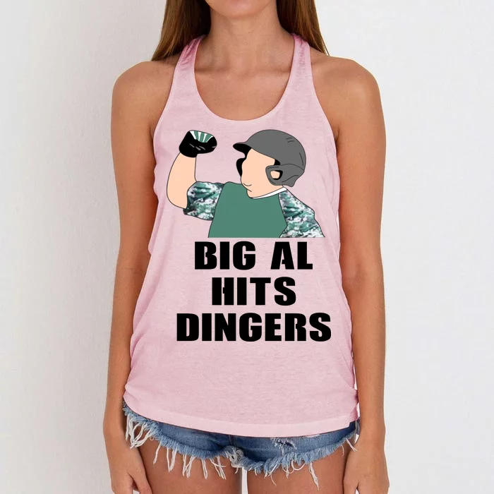 Big Al Hits Dingers Women's Knotted Racerback Tank