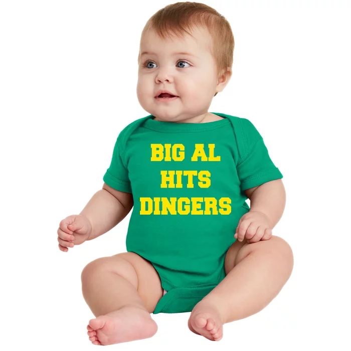 Big Al Hits Dingers Baseball Baby Bodysuit