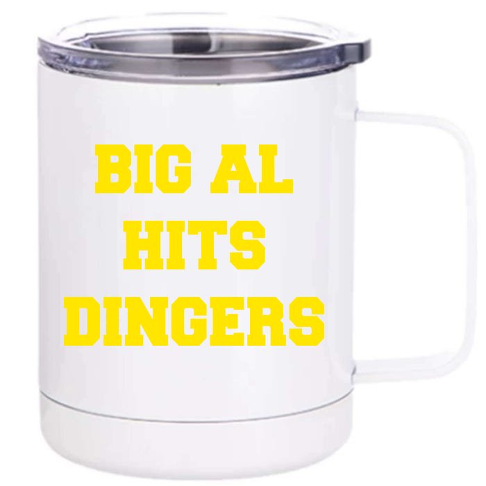 Big Al Hits Dingers Baseball Front & Back 12oz Stainless Steel Tumbler Cup