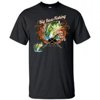 Bassquatch Bigfoot Fishing Tall T-Shirt