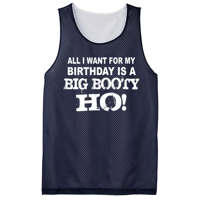 Big Booty Ho For My Birthday Mesh Reversible Basketball Jersey Tank