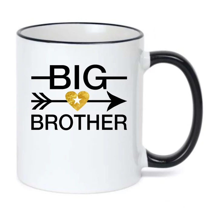 Big Brother Gold Heart Arrow Black Color Changing Mug