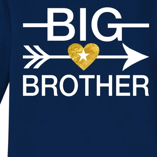 Big Brother Gold Heart Arrow Baby Long Sleeve Bodysuit