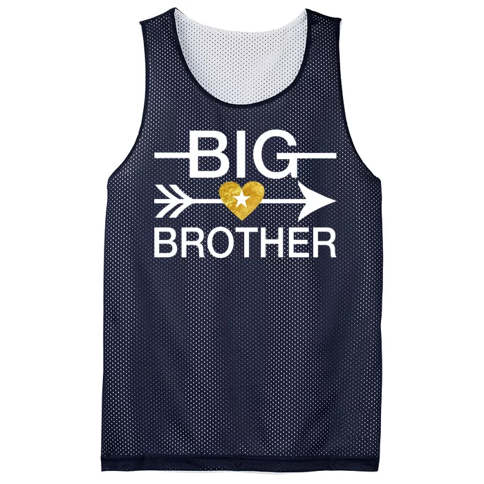 Big Brother Gold Heart Arrow Mesh Reversible Basketball Jersey Tank