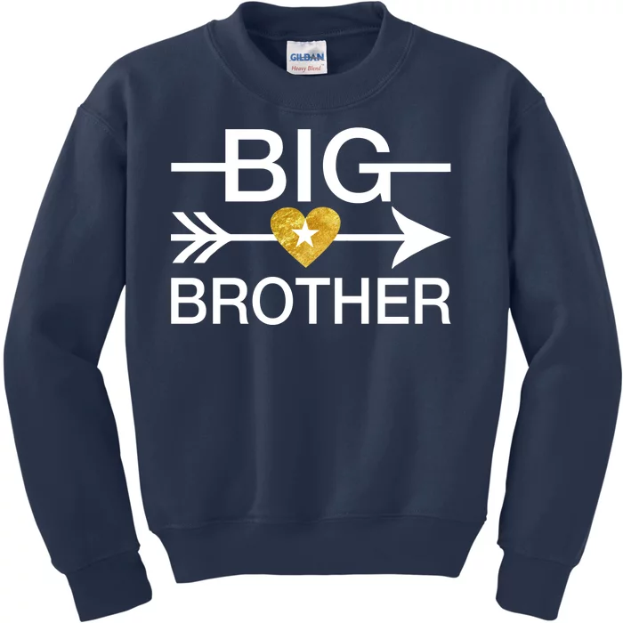 Big Brother Gold Heart Arrow Kids Sweatshirt