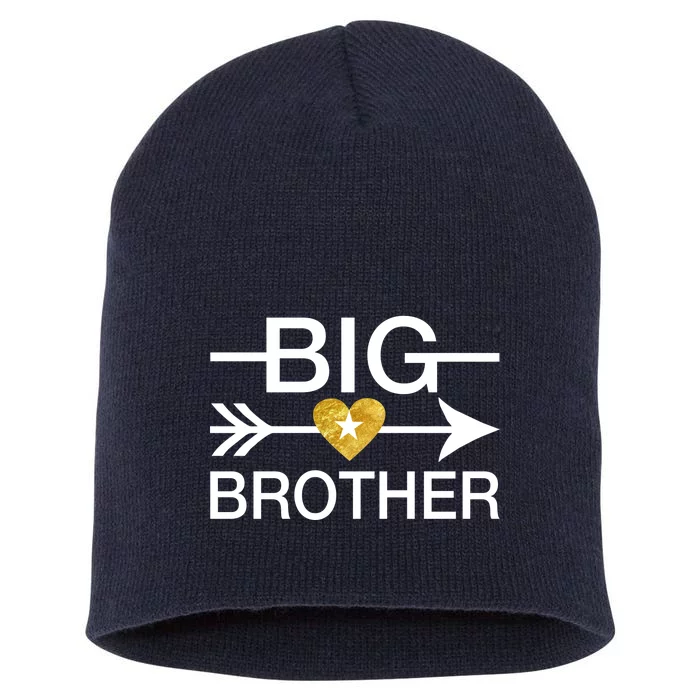 Big Brother Gold Heart Arrow Short Acrylic Beanie