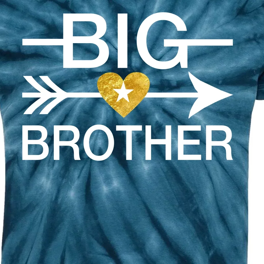 Big Brother Gold Heart Arrow Kids Tie-Dye T-Shirt