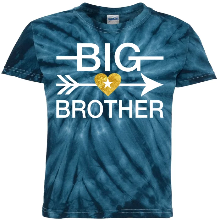 Big Brother Gold Heart Arrow Kids Tie-Dye T-Shirt