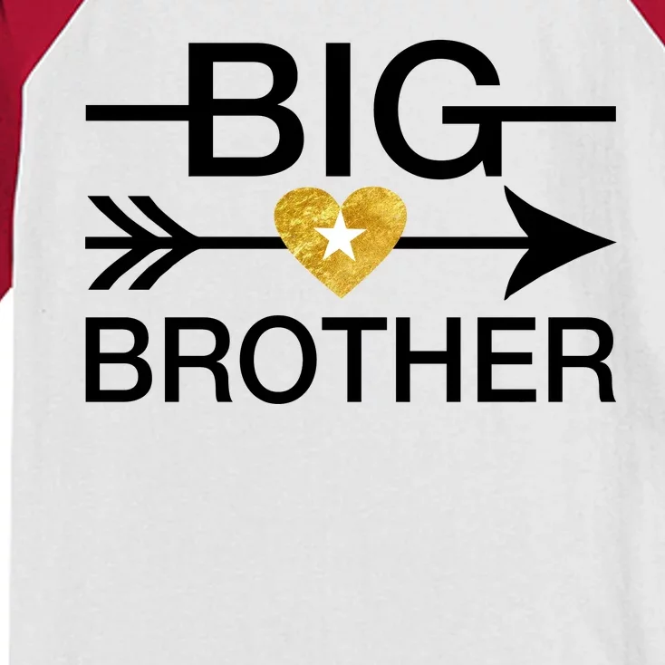 Big Brother Gold Heart Arrow Kids Colorblock Raglan Jersey