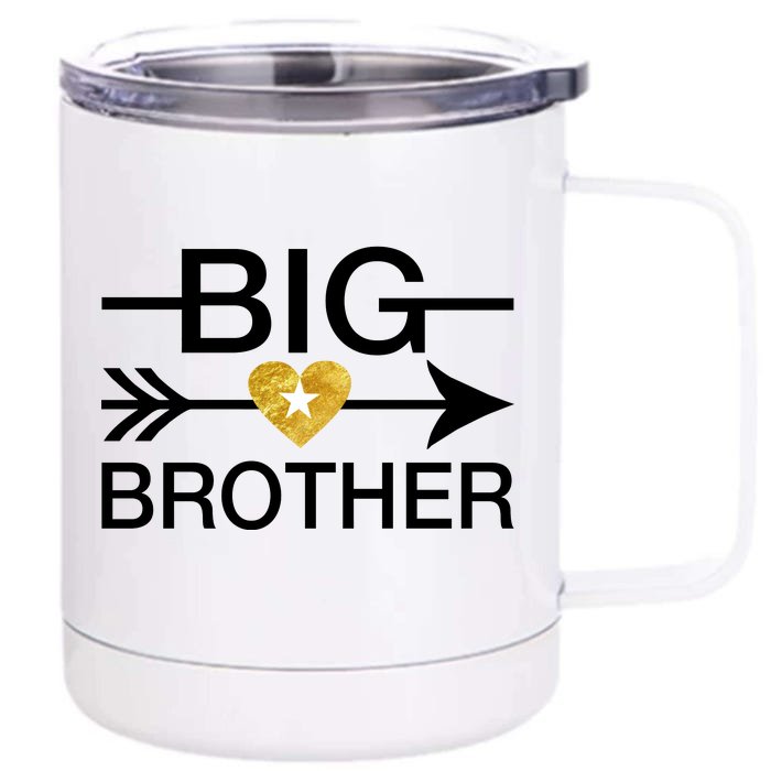 Big Brother Gold Heart Arrow Front & Back 12oz Stainless Steel Tumbler Cup