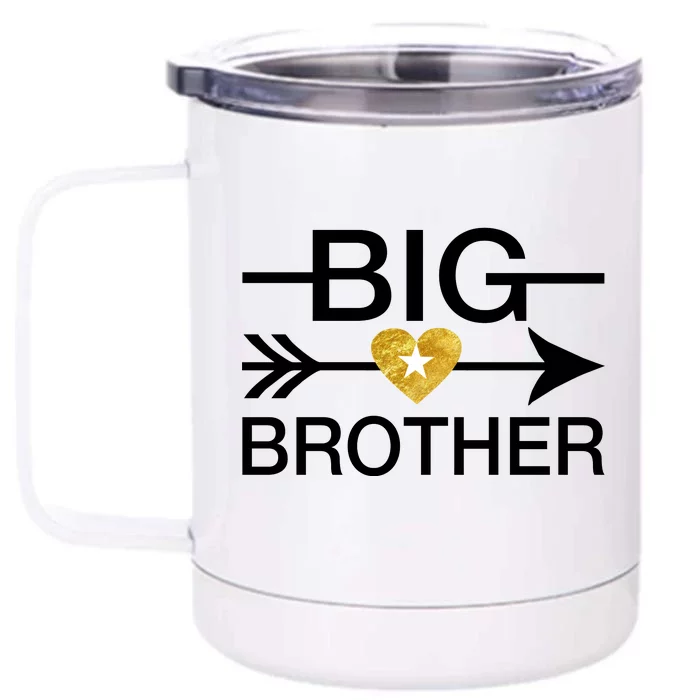 Big Brother Gold Heart Arrow Front & Back 12oz Stainless Steel Tumbler Cup