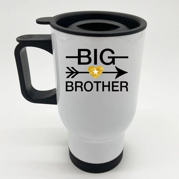 Big Brother Gold Heart Arrow Front & Back Stainless Steel Travel Mug