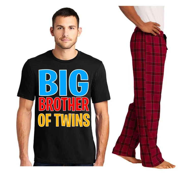 Big Brother of Twins Colorful Text Pajama Set