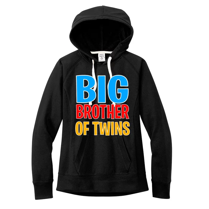 Big Brother of Twins Colorful Text Women's Fleece Hoodie