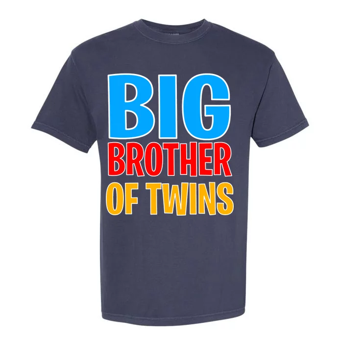 Big Brother of Twins Colorful Text Garment-Dyed Heavyweight T-Shirt