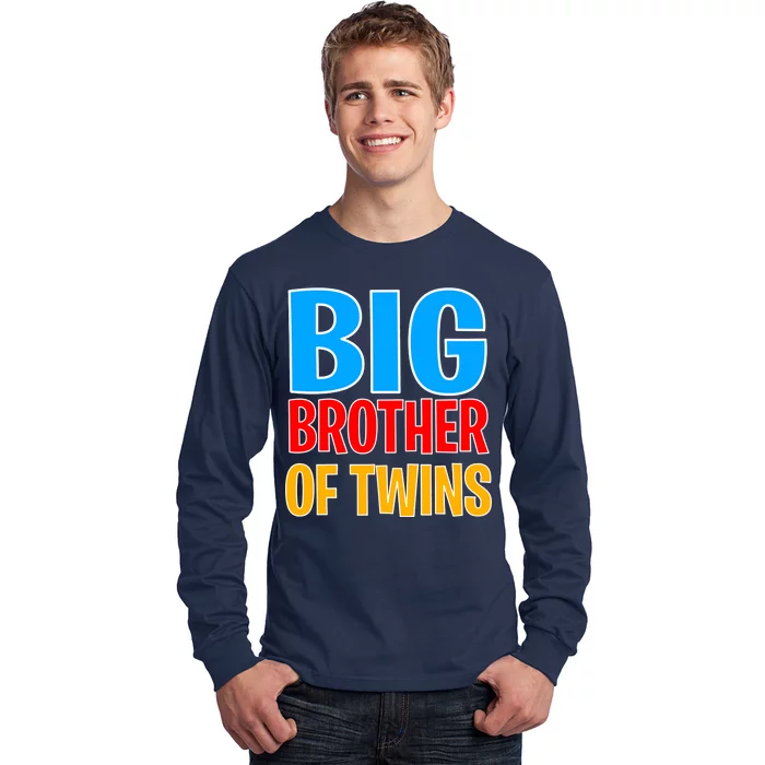 Big Brother of Twins Colorful Text Long Sleeve Shirt