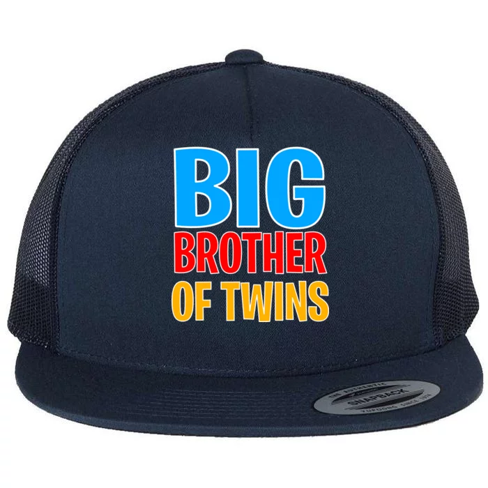 Big Brother of Twins Colorful Text Flat Bill Trucker Hat