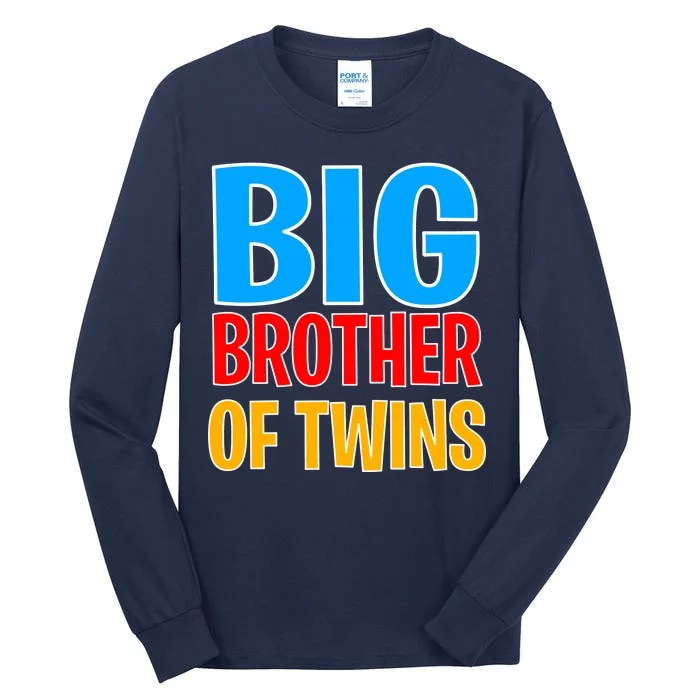 Big Brother of Twins Colorful Text Tall Long Sleeve T-Shirt