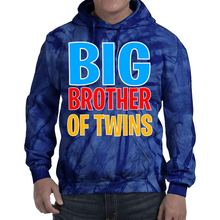 Big Brother of Twins Colorful Text Tie Dye Hoodie